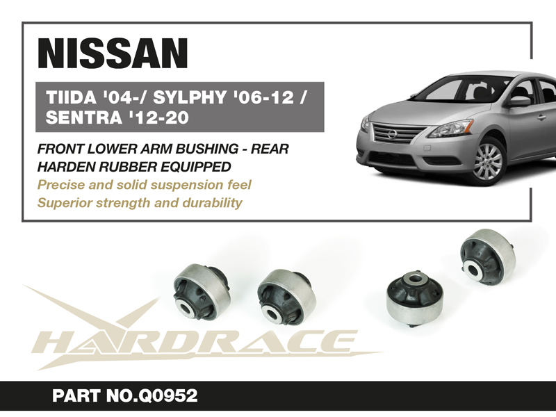 NISSAN TIIDA '04-/ LIVINA '06-20/ SYLPHY '06-12/
SENTRA '12-20/ MARCH '02-10/ CUBE '02-19/ NOTE '04-13
Främre Bärarm Bussning - Bakre
(Hårdare Gummi) - 2 St/Sats