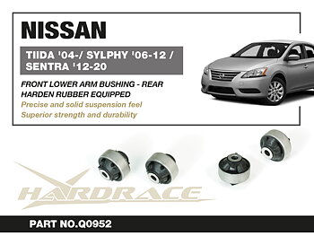 NISSAN TIIDA '04-/ LIVINA '06-20/ SYLPHY '06-12/
SENTRA '12-20/ MARCH '02-10/ CUBE '02-19/ NOTE '04-13
Främre Bärarm Bussning - Bakre
(Hårdare Gummi) - 2 St/Sats