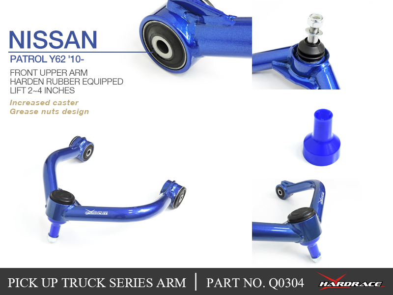 NISSAN PATROL Y62 '10-
Främre Övre Bärarm - LIFT 2~4 INCHES
(Hårdare Gummi) - 2 St/Sats