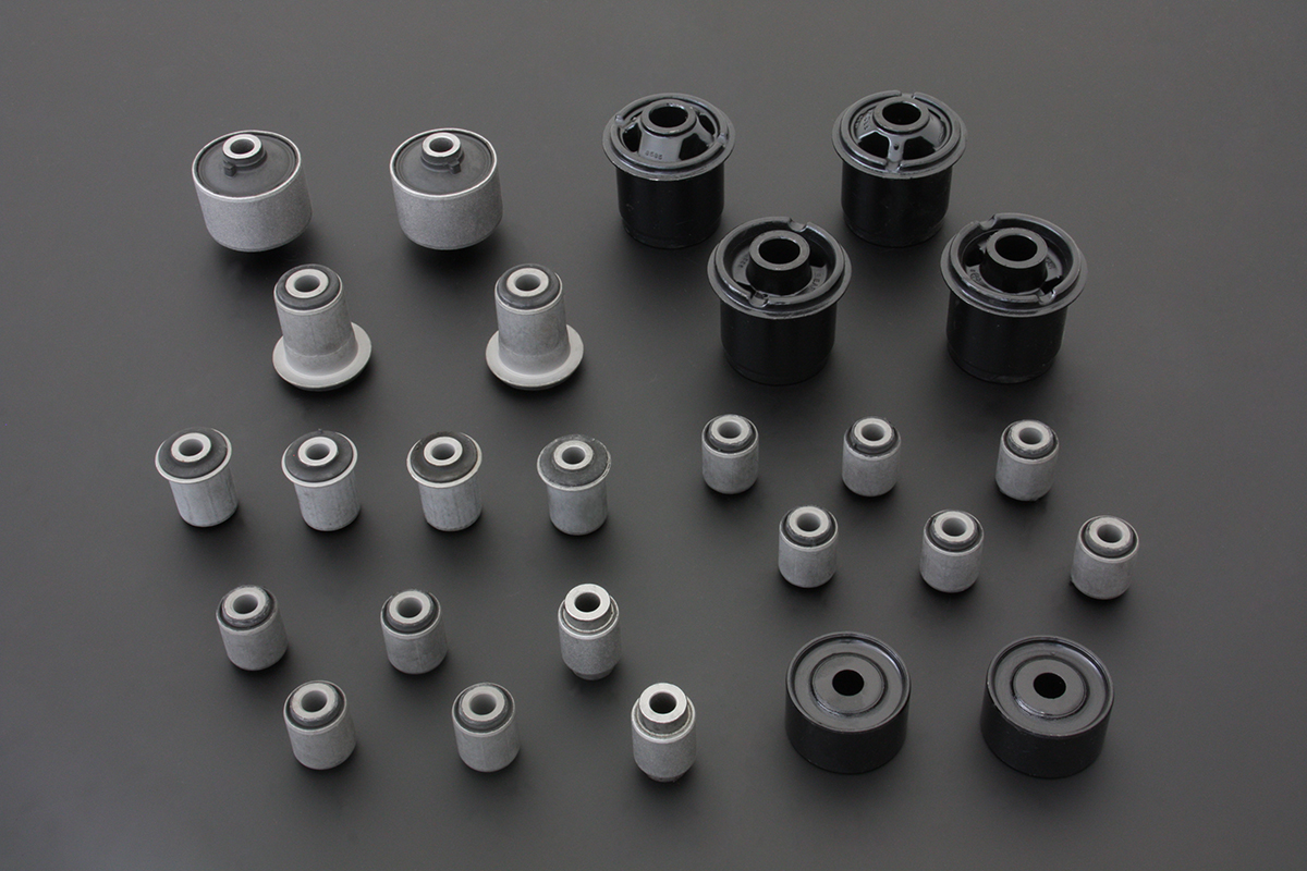 NISSAN 240SX S14/15
COMPLETE BUSHING KIT
(HARDEN RUBBER) 26PCS/SET
