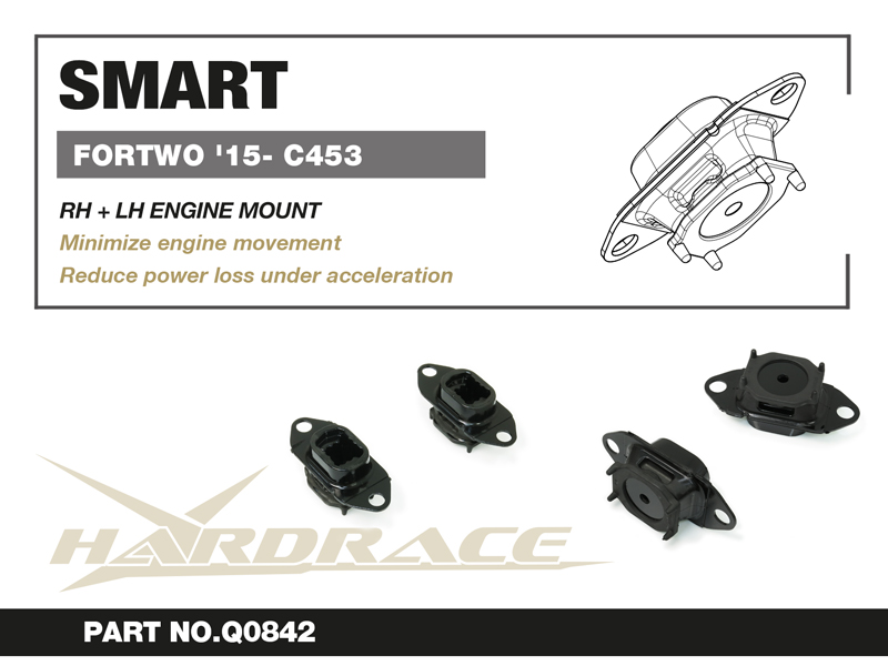 SMART FORTWO '15- C453 Motorfäste - RH+LH (Hårdare Gummi) - 2 St/Sats