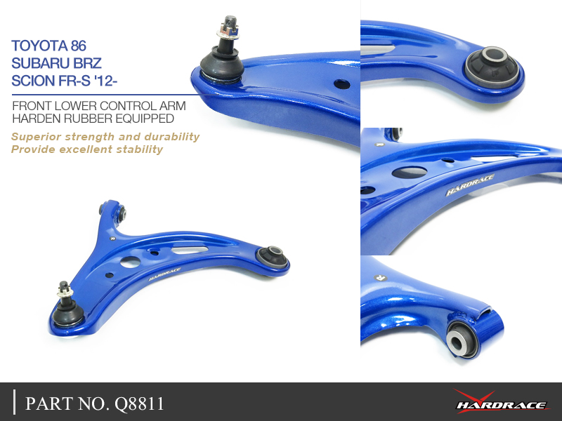 TOYOTA 86/SUBARU BRZ/SCION FR-S '12-
FRONT LOWER CONTROL ARM
(HARDEN RUBBER) 2PCS/SET