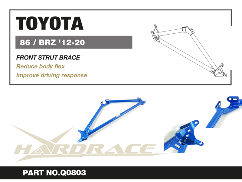 TOYOTA 86/ SCION FR-S/ SUBARU BRZ '12-20
FRONT STRUT BRACE - 1PCS/SET