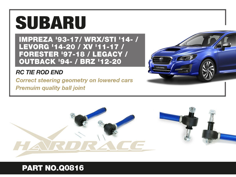 IMPREZA '93-17/ WRX/STI '14-/ LEVORG '14-20/
XV '11-/ FORESTER '97-/ LEGACY/OUTBACK '94-/ 
BRZ/ TOYOTA 86 '12-20
RC TIE ROD END - FOR RALLY USE
2PCS/SET
