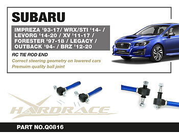 IMPREZA '93-17/ WRX/STI '14-/ LEVORG '14-20/
XV '11-/ FORESTER '97-/ LEGACY/OUTBACK '94-/ 
BRZ/ TOYOTA 86 '12-20
RC TIE ROD END - FOR RALLY USE
2PCS/SET