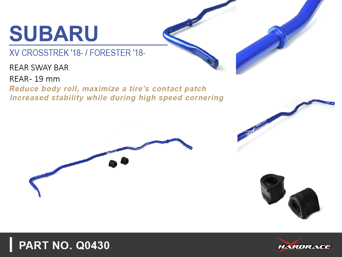 SUBARU XV CROSSTREK '18-/ FORESTER '18-
REAR SWAY BAR 19MM - 3PCS/SET