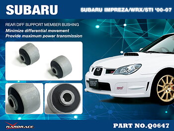 SUBARU IMPREZA/WRX/STI '00-07
Bakre DIFF SUPPORT MEMBER Bussning
(Hårdare Gummi) - 2 St/Sats