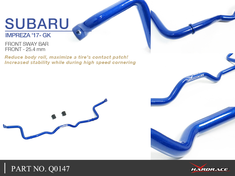 SUBARU IMPREZA '17-
FRONT SWAY BAR 25.4MM - 3PCS/SET