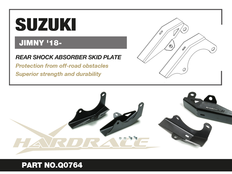 SUZUKI JIMNY '18- 
REAR SHOCK ABSORBER SKID PLATE - 2PCS/SET