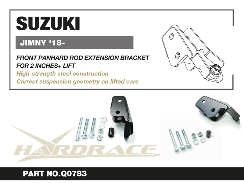 SUZUKI JIMNY '18- 
Främre PANHARD ROD EXTENSION BRACKET - 1 St/Sats
FOR 2 INCHES+ LIFTED VEHICLES