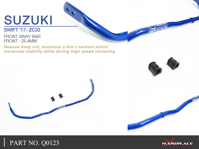 SUZUKI SWIFT '17- ZC33
FRONT SWAY BAR,25.4MM - 3PCS/SET