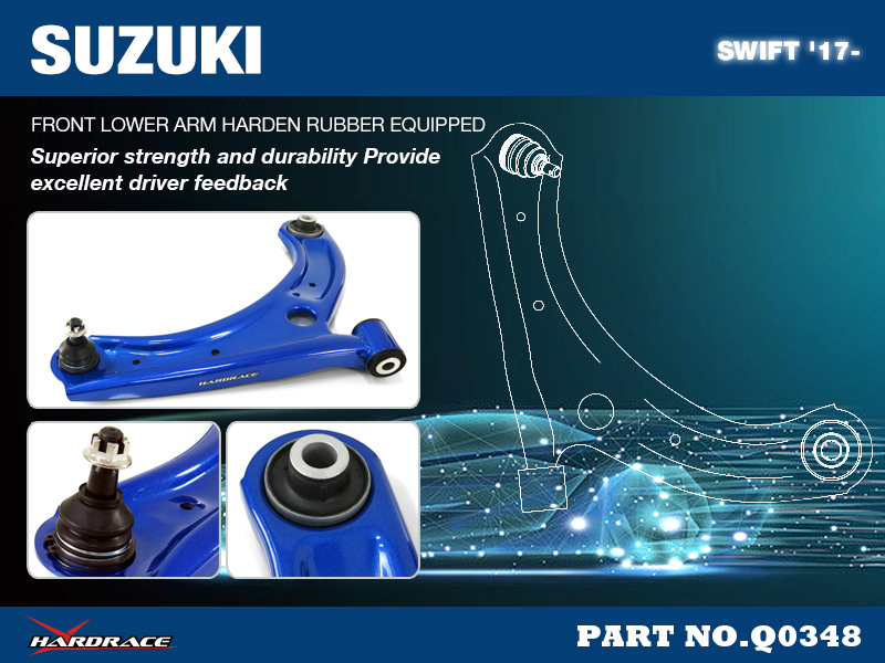 SUZUKI SWIFT '17-
FRONT LOWER CONTROL ARM, OE STYLE
(HARDEN RUBBER) - 2PCS/SET