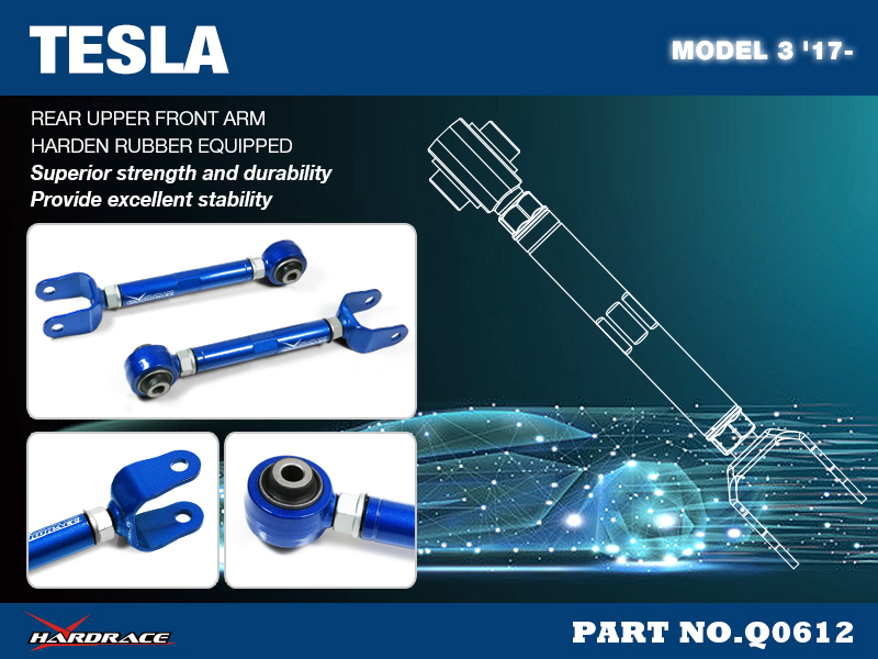 TESLA MODEL 3 '17-
REAR UPPER FRONT ARM
(HARDEN RUBBER) - 2PCS/SET