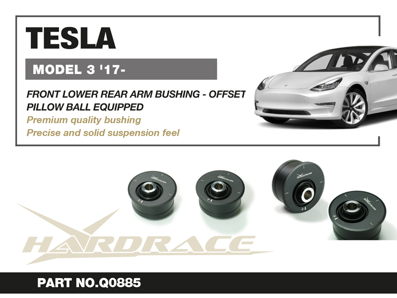 TESLA MODEL 3 '17-
Främre LOWER-Bakre ARM Bussning - OFFSET FUCTION 
(Länklager) - 2 St/Sats