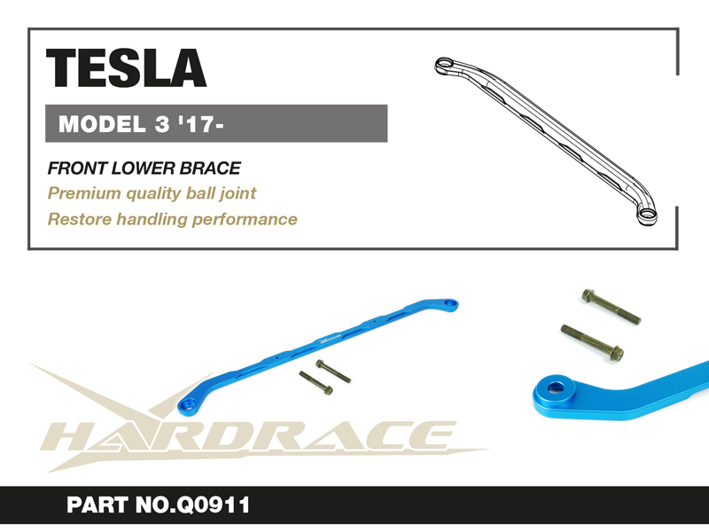 TESLA MODEL 3 '17- Främre LOWER BRACE - 1 St/Sats