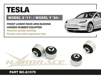TESLA MODEL 3 '17-/ MODEL Y '20- Främre LOWER Bakre CURVED ARM Bussning (Hårdare Gummi) - 2 St/Sats