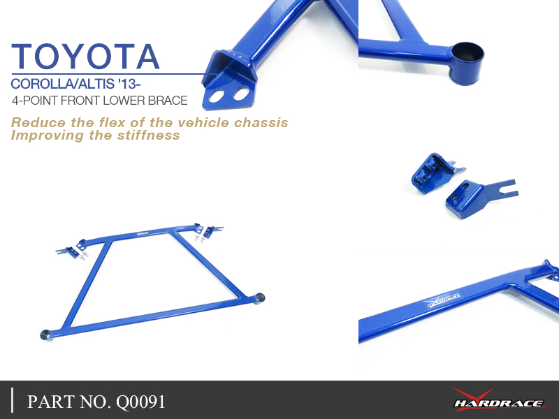 TOYOTA COROLLA/ALTIS '13- 
4-POINT FRONT LOWER BRACE - 3PCS/SET