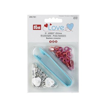 Prym tryckknappar 8mm röd-rosa-aprikos