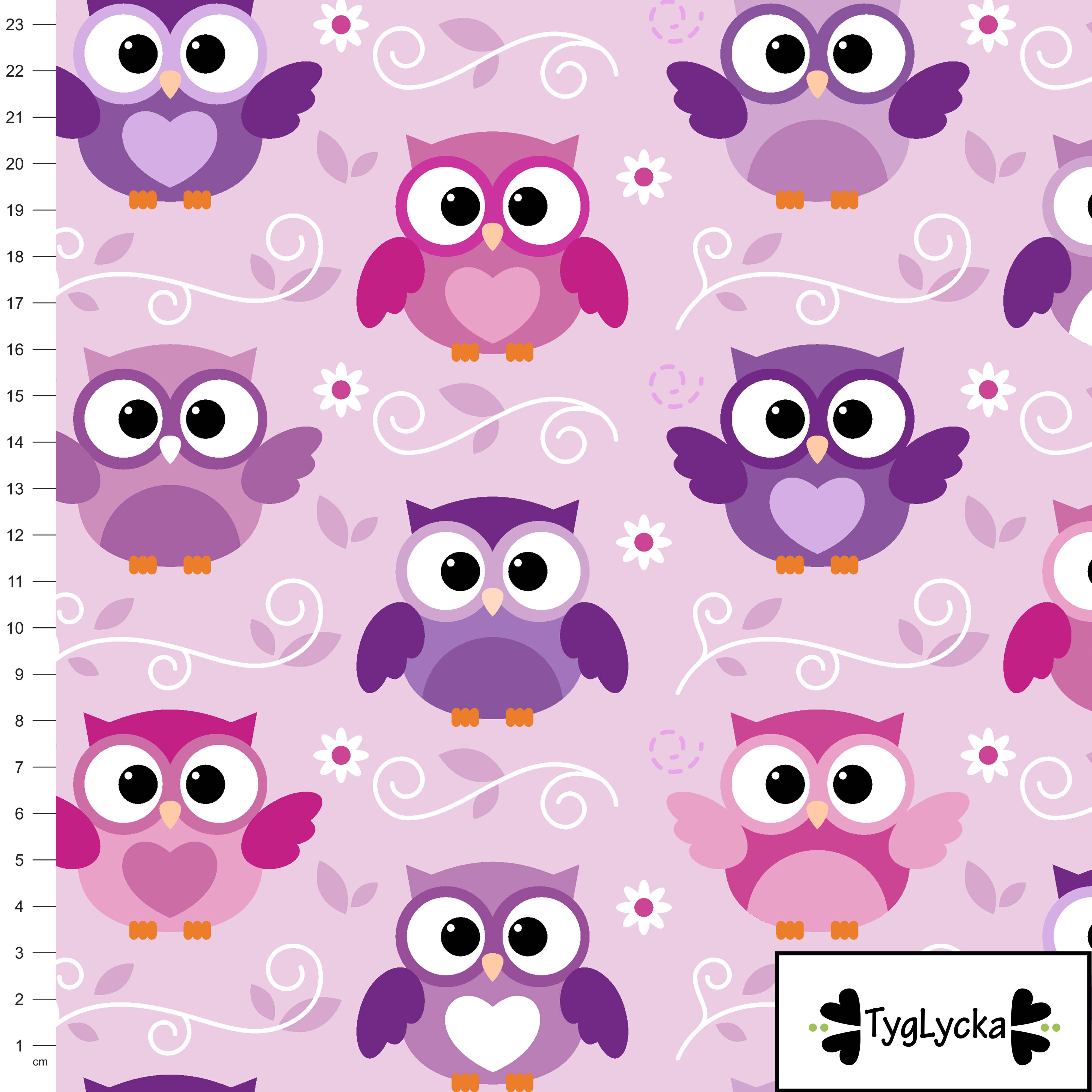 KLIPP - 1m Owls pink