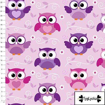 KLIPP - 1m Owls pink