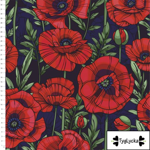 Pre-cut 1m Poppy red