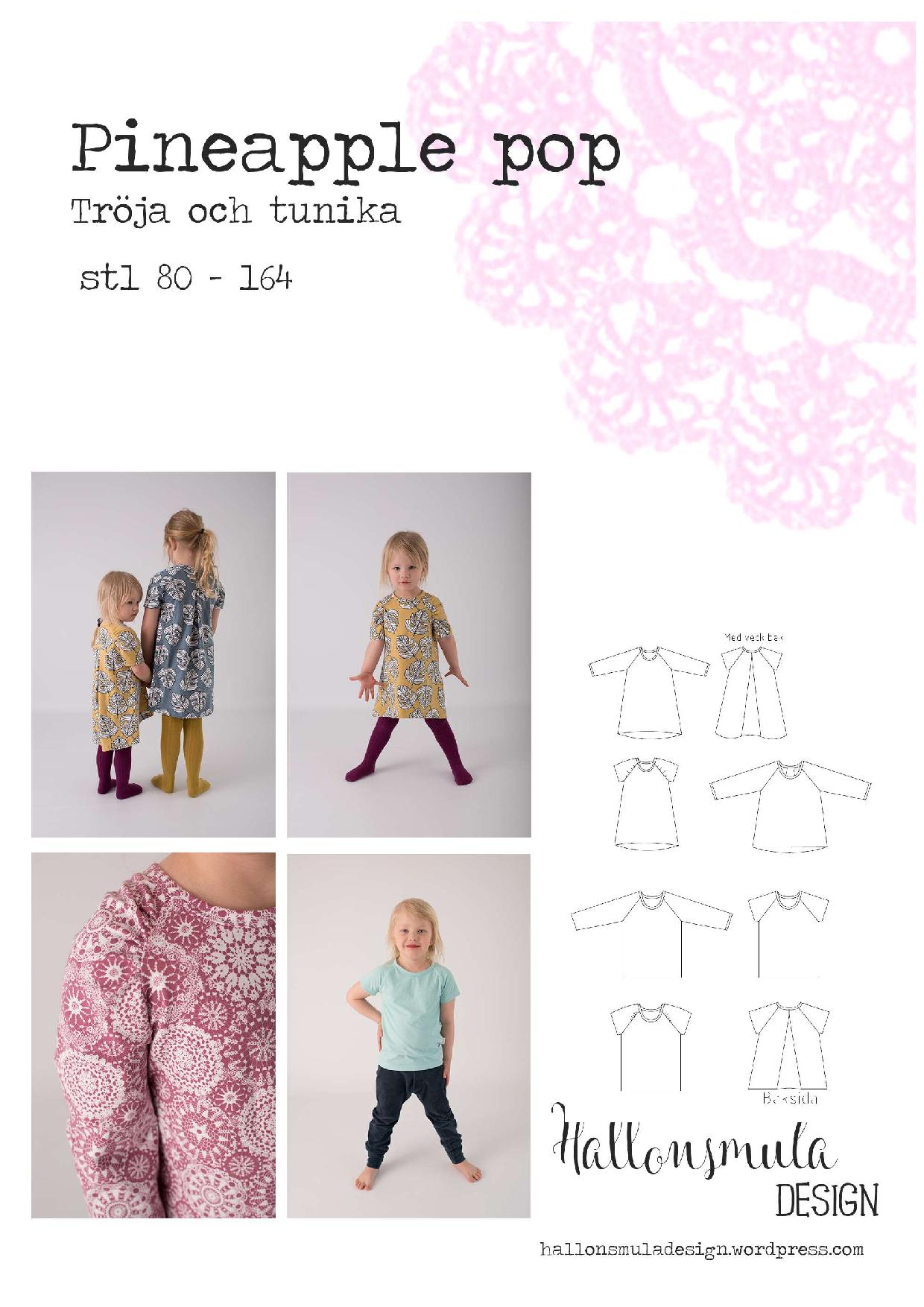 Pineapple pop drunic (dress/tunic) and raglan sweater/t-shirt 80-164