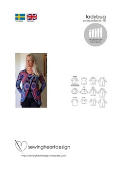 Ladybug top, tunic, cardigan. Size 32-60