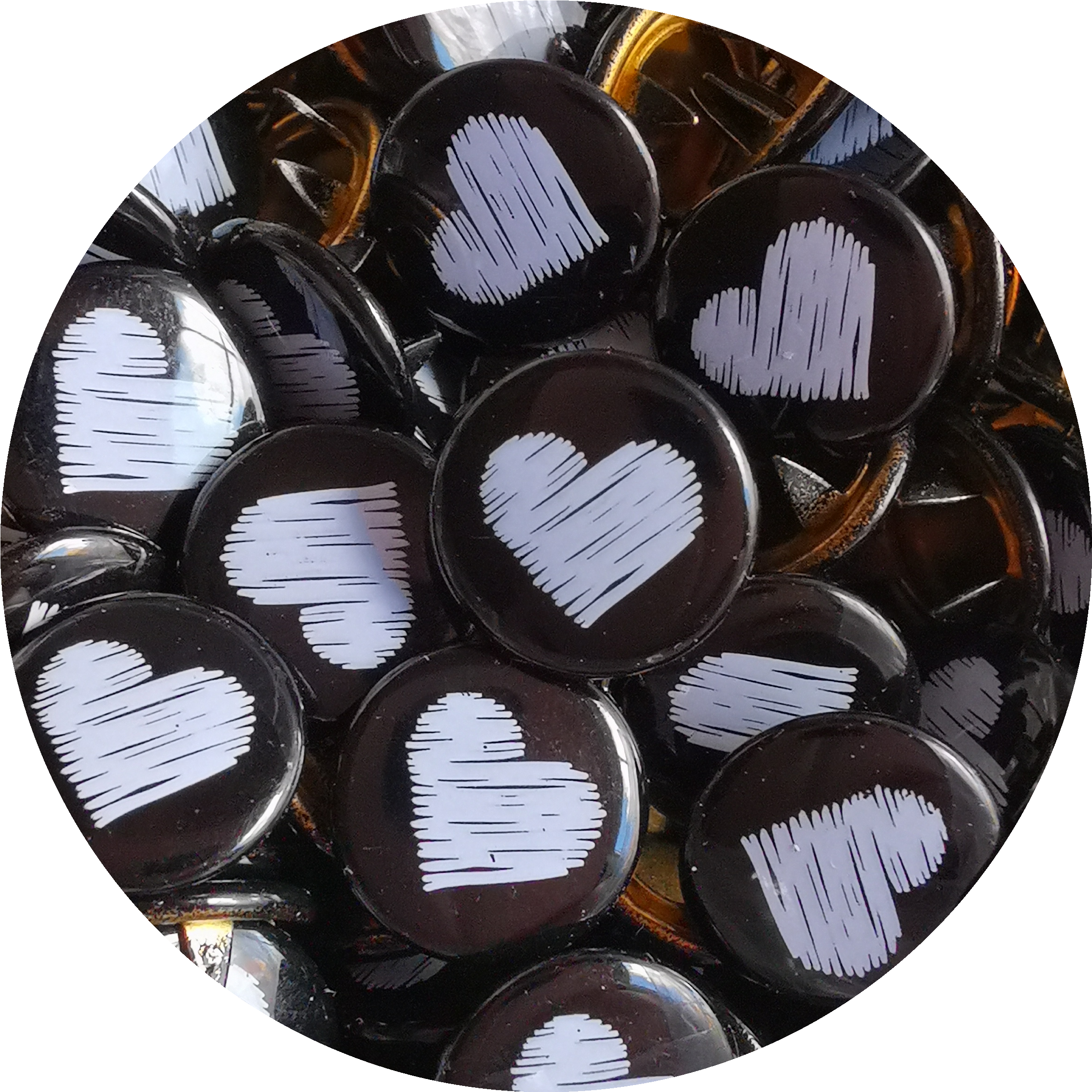 Drawn heart black