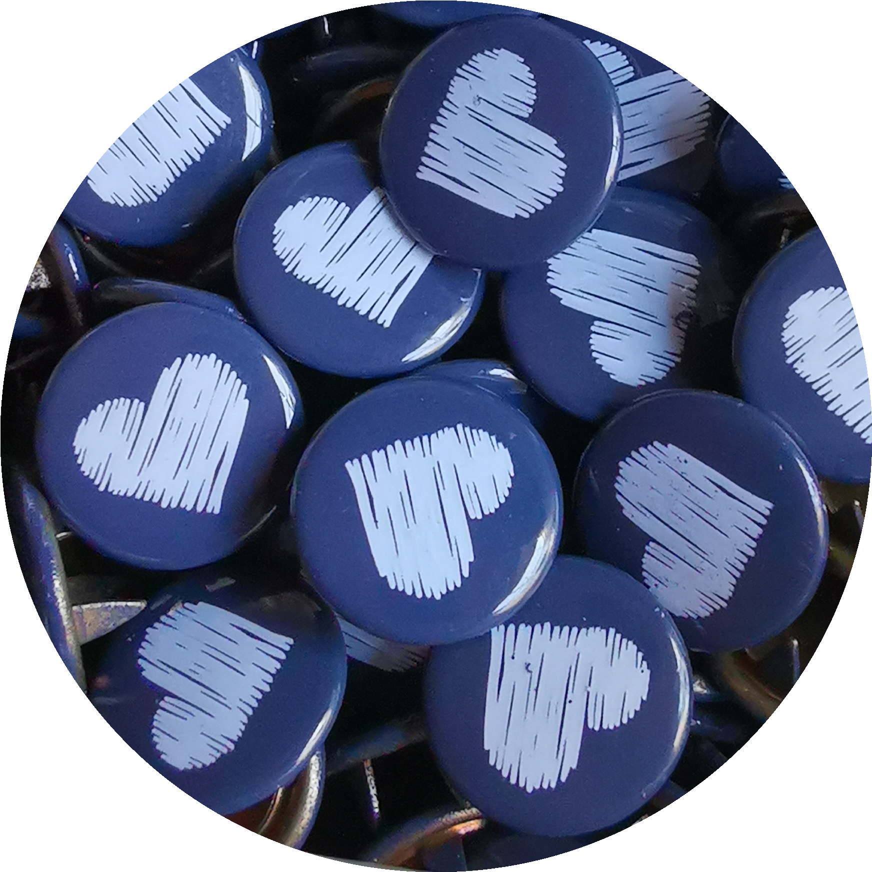 Drawn heart indigo