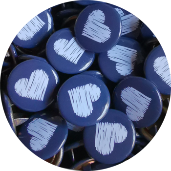 Drawn heart indigo