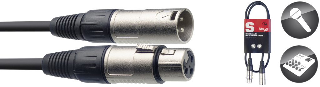 1M/3FT MIKE CABLE XLRf-XLRm - 2