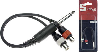 1Xjack Male/2X Rca Fem-0,1 Mt