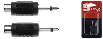2 Fem Rca/Male Mini Jack Adapt