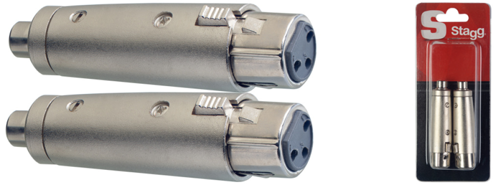 2 Fem. Xlr/Fem. Rca Adapt.-Met