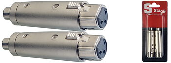 2 Fem. Xlr/Fem. Rca Adapt.-Met