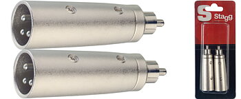 2 Male Xlr/Male Rca Adapt.-Met
