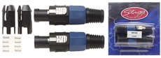 2 Speaker Male Plug 4 Pins-Bla