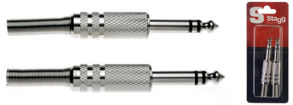 2 X1/4"Pro Jack St. Plug-Ni Pl - 2
