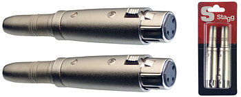 2 Xlr Fem./Jack Fem Adapt.-Met