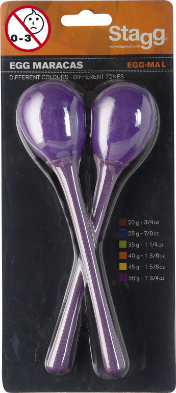 2Pc Egg Maracas L/7/8Oz Purple