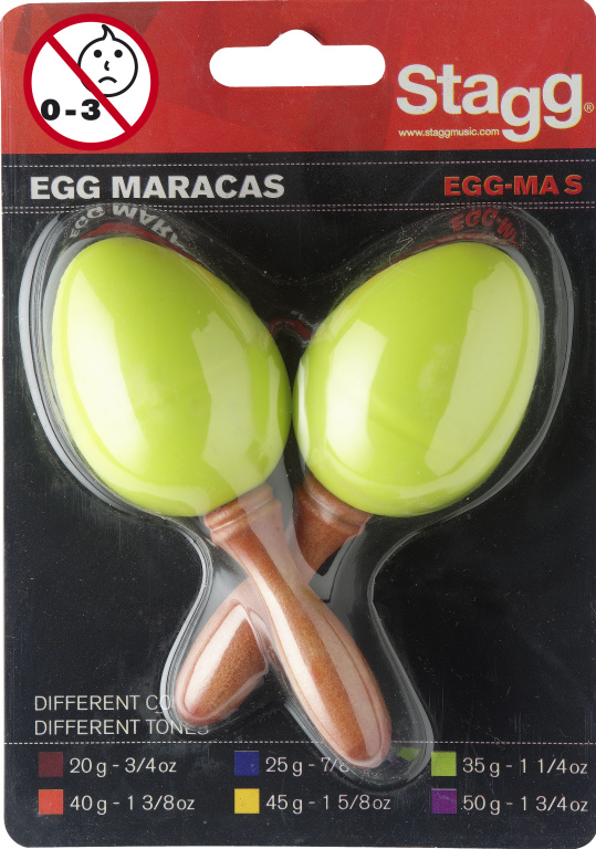 2Pc Egg Maracas Small 35gram Green