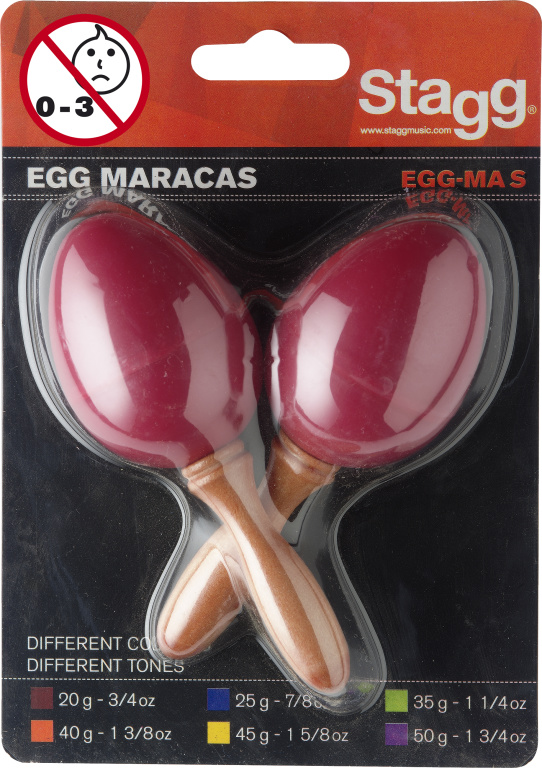 2Pc Egg Maracas Small 20gram Red