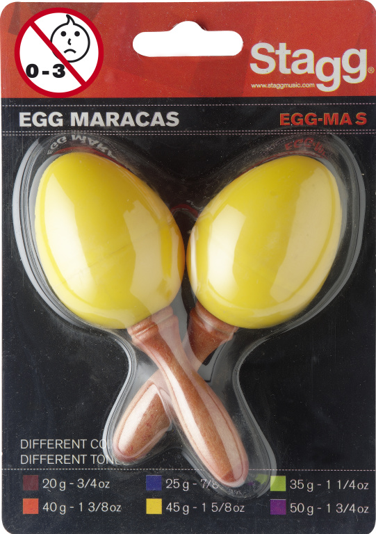 2Pc Egg Maracas Small 45gr Yw