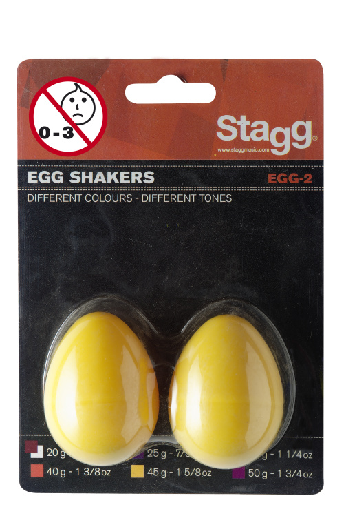 2Pc Egg Shakers/1 5/8Oz/Yellow