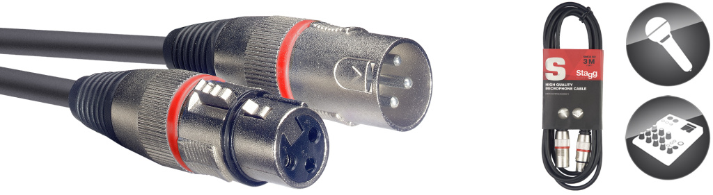 3M/10FT MIKE CBL XLRf-XLRm/RED - 2
