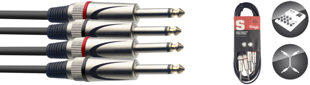 3M/10FT TWIN CABLE PLUG-PLUG - 2