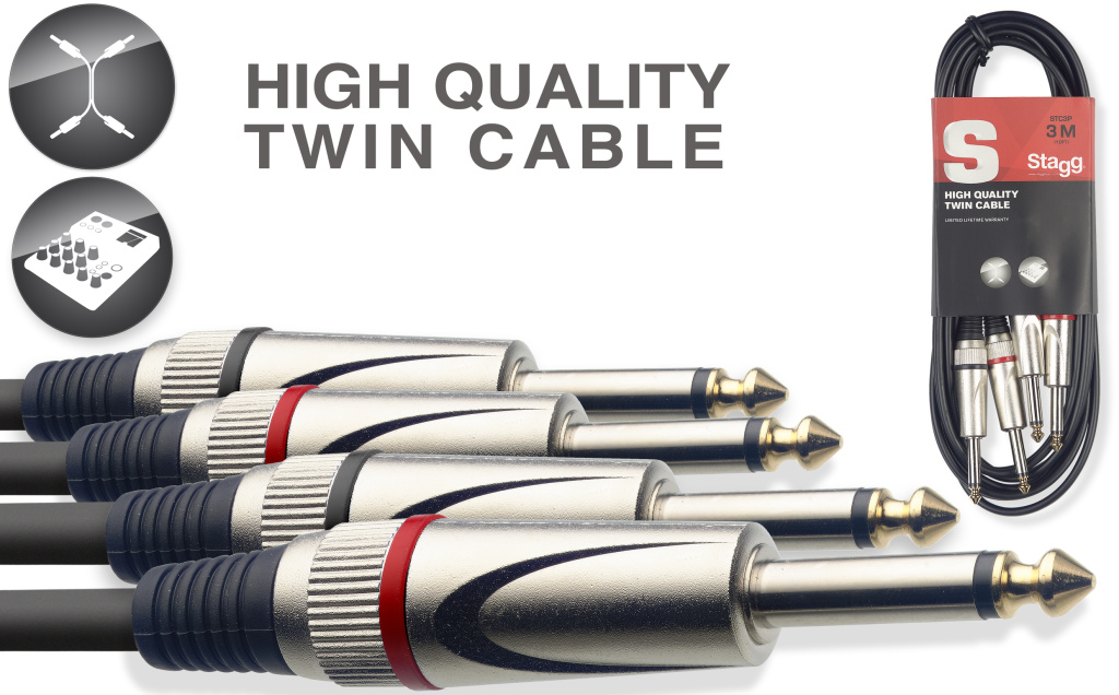 3M/10FT TWIN CABLE PLUG-PLUG