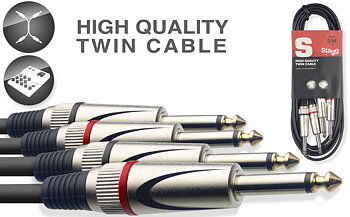 3M/10FT TWIN CABLE PLUG-PLUG