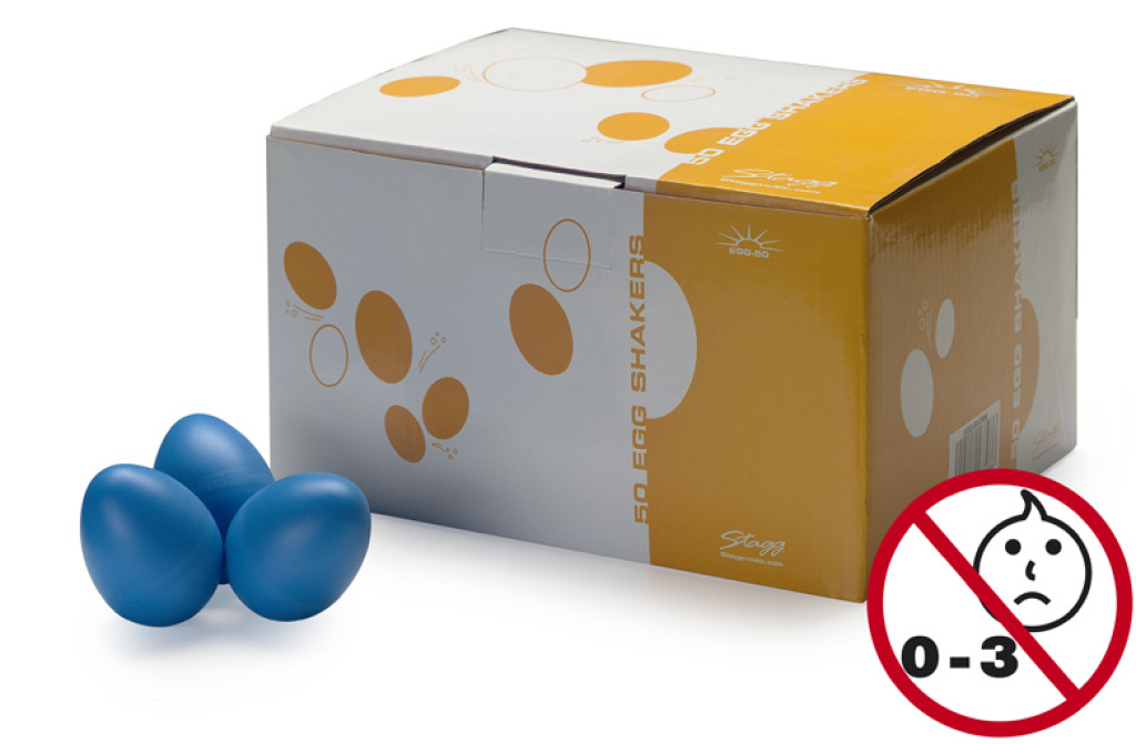 50Pcs Egg Shaker,Blue,Mat