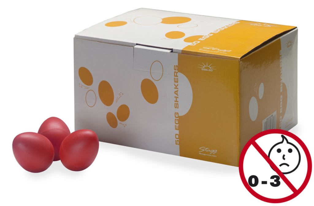 50Pcs Egg Shaker,Red,Mat